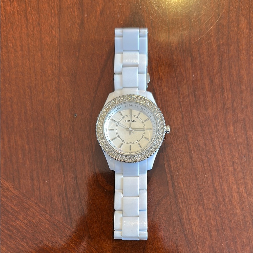 Fossil White and Silver Watch